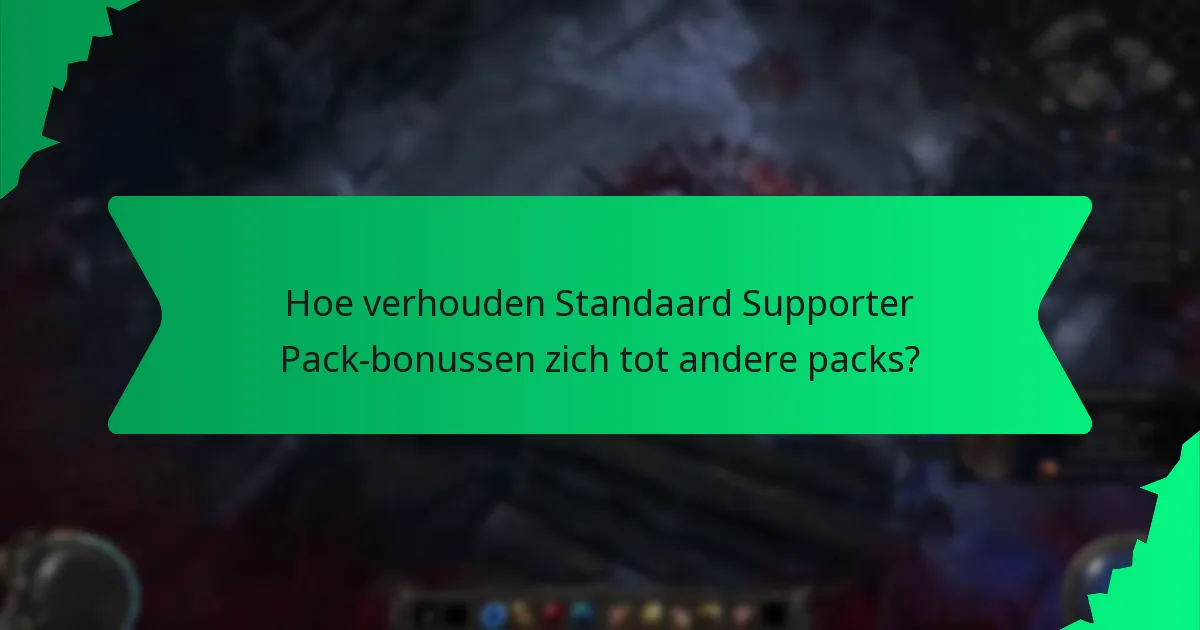 Hoe verhouden Standaard Supporter Pack-bonussen zich tot andere packs?