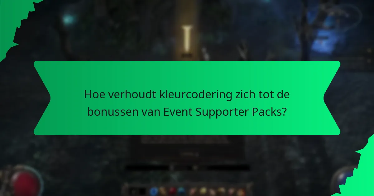 Hoe verhoudt kleurcodering zich tot de bonussen van Event Supporter Packs?