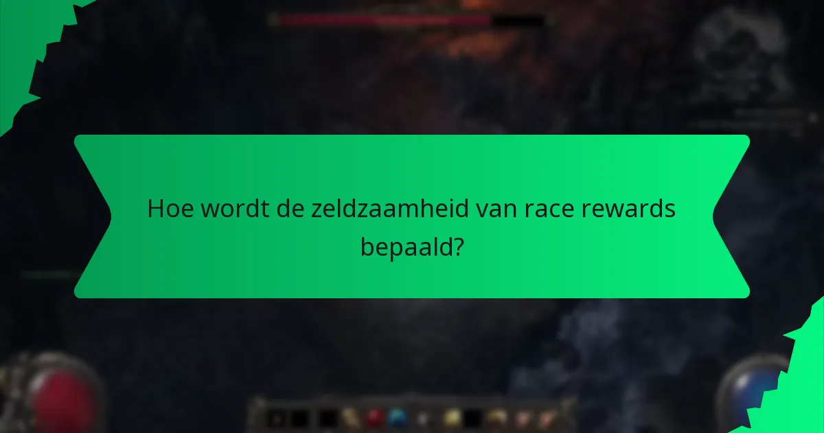 Hoe wordt de zeldzaamheid van race rewards bepaald?