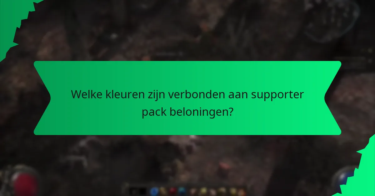 Welke kleuren zijn verbonden aan supporter pack beloningen?