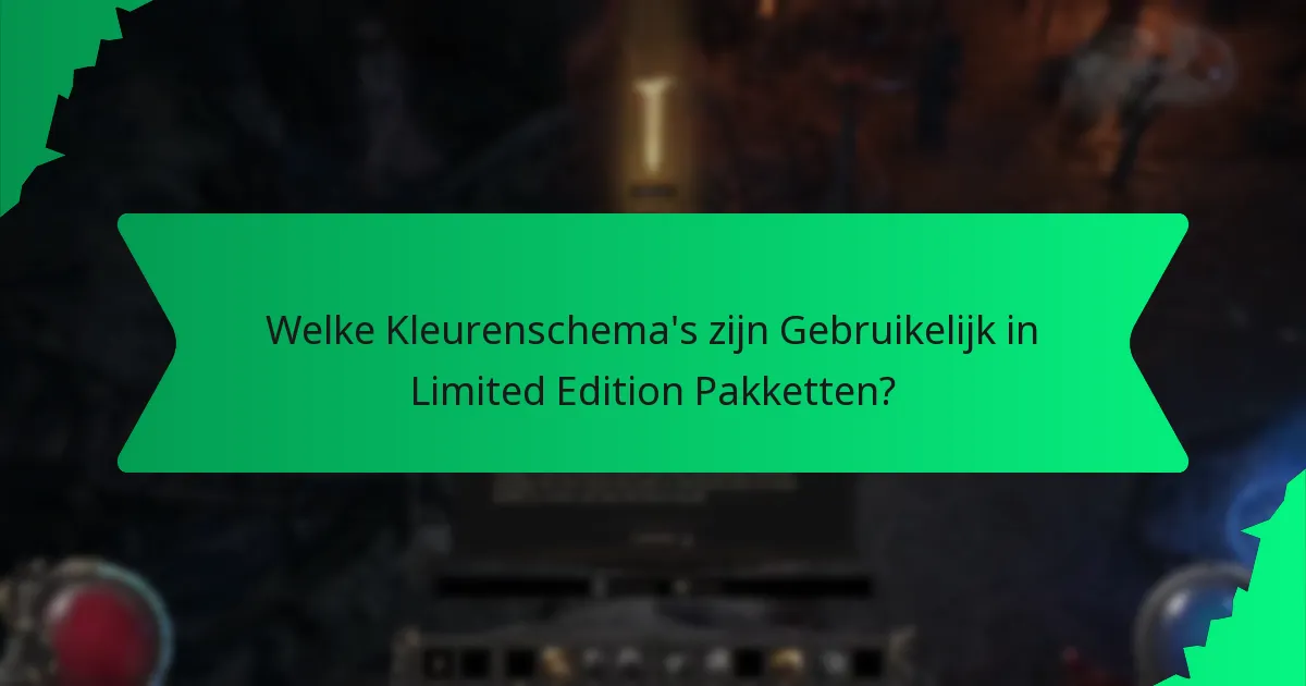Welke Kleurenschema's zijn Gebruikelijk in Limited Edition Pakketten?